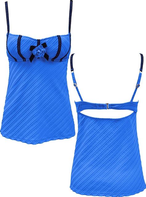 Nwt Betsey Johnson S Designer Tankini Swimsuit Blue Rosettes 186