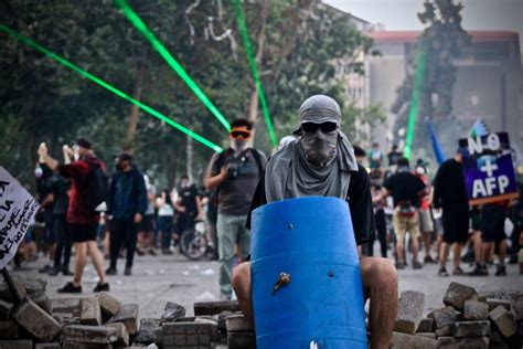 Photo Series Protests And Clashes In Santiago Chile Today