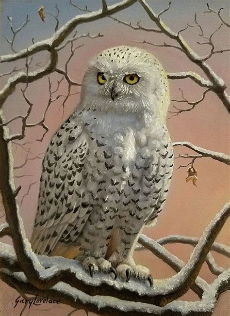 Snowy Owl Painting By Gary Lovelace Fine Art America