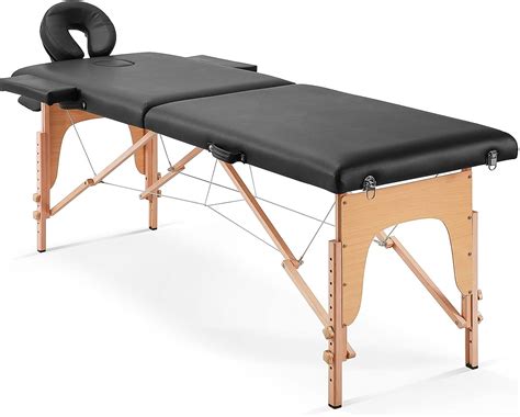 Table De Massage Pliable à 2 Zones Avec Appuie Tête Réglable En Hauteur