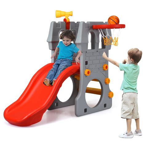 Buy Costzon 5 In 1 Slide For Kids Toddler Climber Slide Playground Set