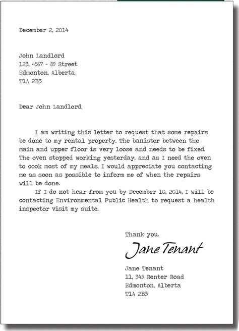 Sample Letter Giving Notice To Tenant Database Letter Template Collection