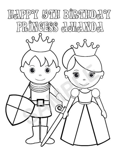 Dragon prince zim coloring pages. Personalized Printable Princess Prince Knight Birthday ...