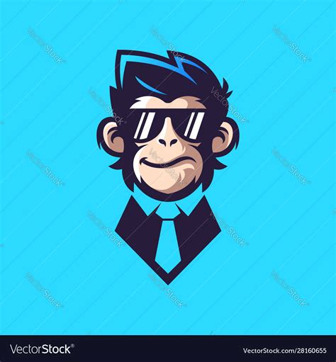 Cool Monkey Logo Design Royalty Free Vector Image