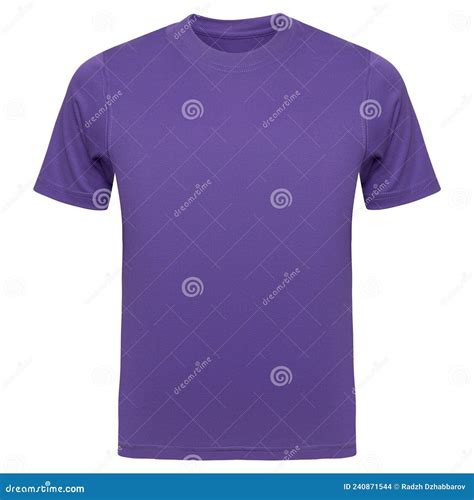 Violet T Shirt Template Men Isolated On White Tee Shirt Blank As