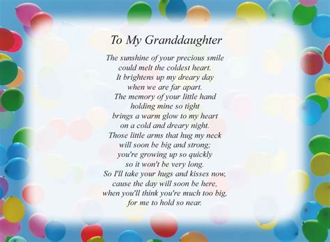 To My Granddaughter Free Grandchildren Poems