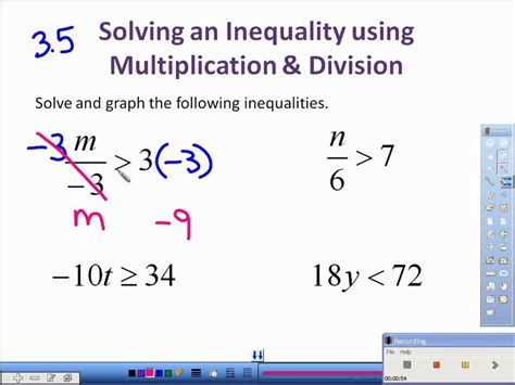 There are 5 subcategories of questions. 3.5 Solving Inequalities with Multiplication and Division ...
