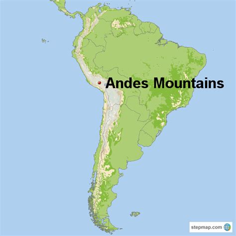 Andes Mountains On World Map