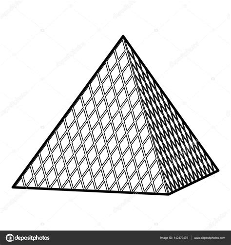 Louvre Pyramida Ikona Styl Osnovy — Stock Vektor © Ylivdesign 142479479