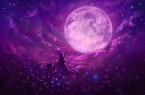 Best Of Purple Night Sky Moon Wallpaper Photos