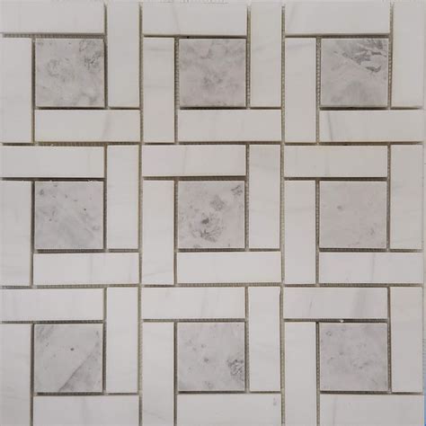 Target Pinwheel Pattern Tile Mosaic Imperial Carrara And Moon White Carrara