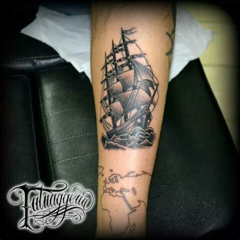 Galleon Tattoo Inner Forearm Tattoo Pirate Ship Tattoos