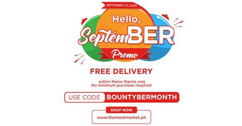 Bounty Fresh Free Delivery September Promo