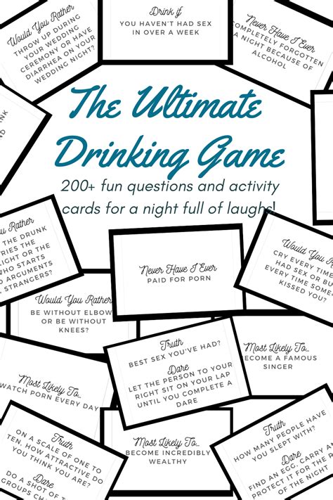The Ultimate Adults Only Printable Drinking And Party Game Drinking Games Drinking Card Games