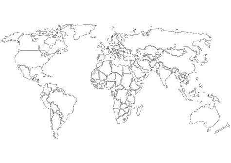 černobílá Mapa Světa In 2020 Mapy Světa Mapa Černobílý