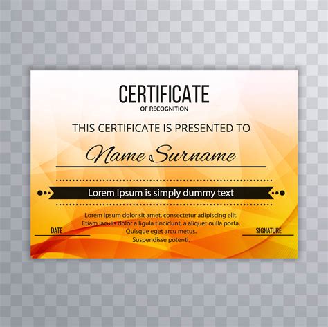 Abstract Colorful Polygon Certificate Template Vector 237728 Download