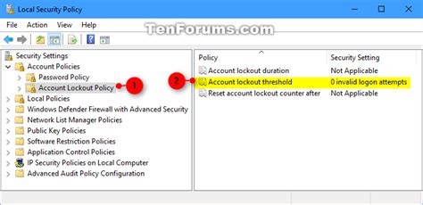 Change Account Lockout Threshold For Local Accounts In Windows 10