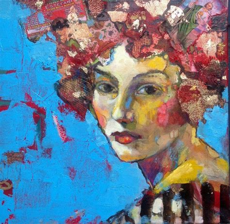 Claire In Blue And Red 2016 Mixed Media Painting By Juliette Belmonte