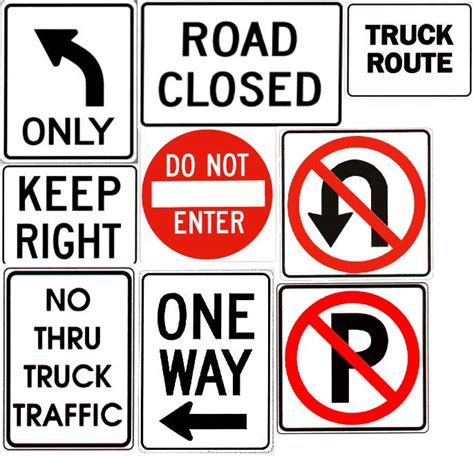 Regulatory Signs Road Signs