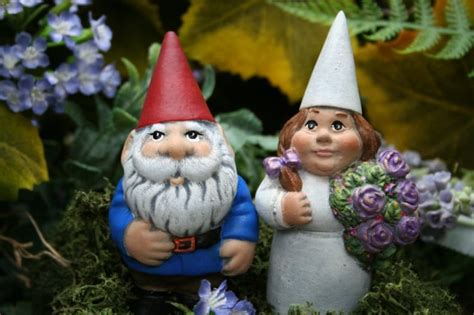 Wedding Gnomes Garden Gnome Couple Mr And Mrs Wedding Or Etsy