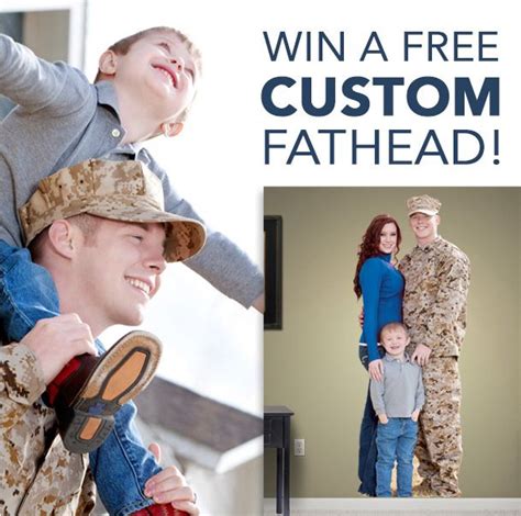 win a custom fathead fathead s salute to service sweepstakes is open only to active service