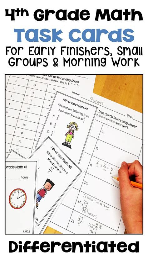 4th Grade Math Differentiated Task Cards For Classwork And Centers