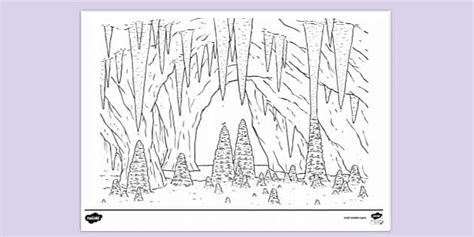 Free Stalagmites And Stalactites Colouring Sheet Twinkl