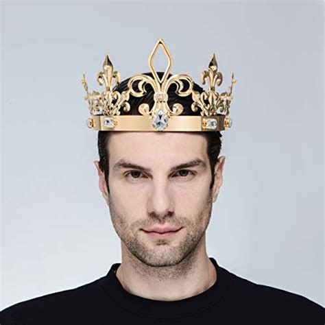 Dczerong Adult Men Birthday King Crown Large Size Crowns Gold