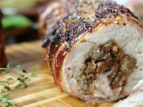 Line a sheet pan with aluminum foil. To Bake A Pork Tenderloin Wrapped In Foil - Maple Glazed Bacon Wrapped Pork Tenderloin A Mind ...