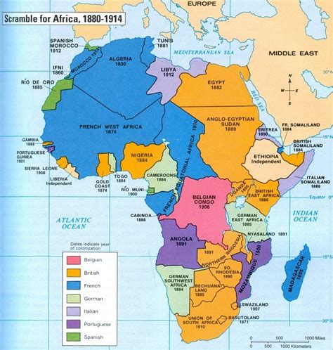 Step 5 africa map comparison. Map of colonized Africa, 1880-1914. Important for teaching Chinua Achebe's Things Fall Apart ...