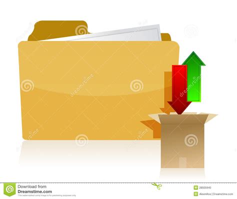 Folder With Green And Red Arrow Stock Illustration Illustration Of