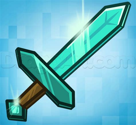 Drawing The Minecraft Diamond Sword Added By Dawn June
