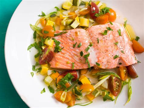 Salmon à La Nage With Summer Vegetables Recipe