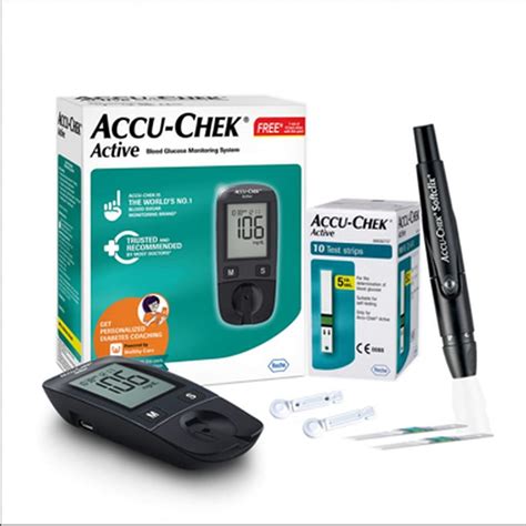 Buy Accu Chek Active Blood Glucose Glucometer Kit With Vial Of