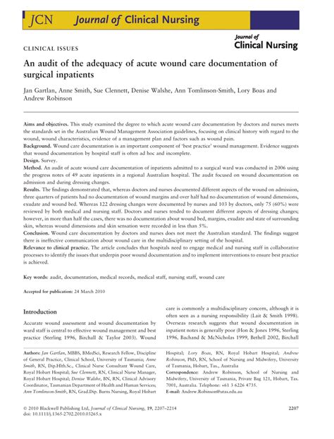 Examples Of Wound Documentation Nursing