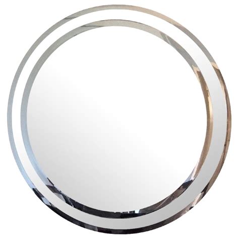 Round Wall Mirror W Double Bevel Edge Aptdeco