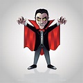 personaje vectorial de dibujos animados de drácula, vampiro de ...
