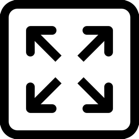 Full Screen Interface Symbol Of Four Arrows In Square Button Free