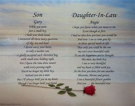 Our ists of gift ideas cover all kind of items, from sentimental to practical! new daughter in law poem - Google Search | Son poems, Son ...