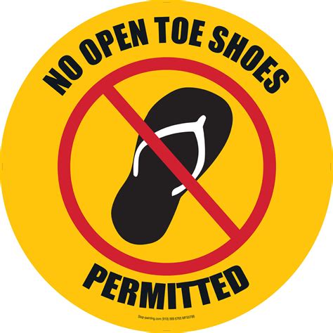 No Open Shoes Permitted Floor Sign Stop