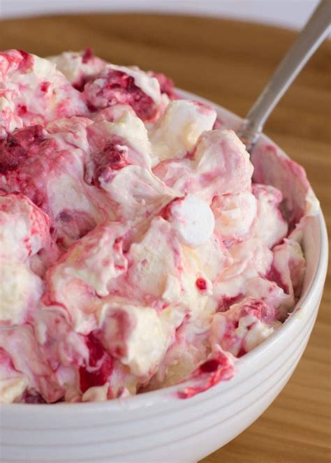 Raspberry Marshmallow Fluff Salad Sugar N Spice Gals Recipe Fluff Desserts Raspberry