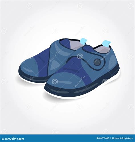 Realistic Blue Baby Shoes For A Boy Stock Vector Illustration Of