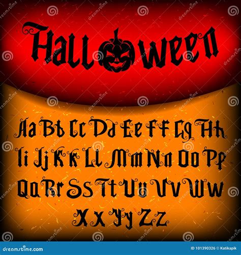 Halloween Font For Poster Scary Frightening Letters Vector