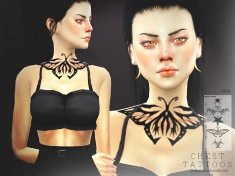 The Sims Resource Chest Tattoos N08 By Pralinesims Sims