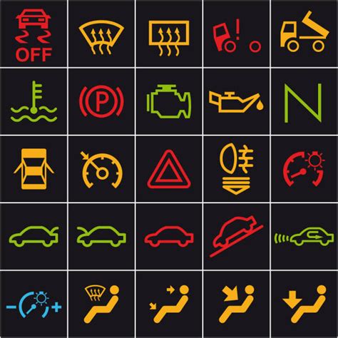 Car Warning Dashboard Lights Illustrations Royalty Free Vector