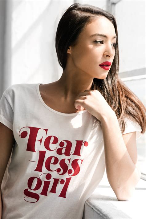 Fearless Girl Tee In White Feminist Tees Feminist Graphic Tees
