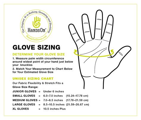 For proper cloth gloves, we highly recommend purchasing a half inch larger size (e.g. HandsOn Gloves Grooming