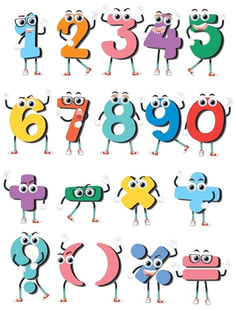 Premium Vector Counting Number 0 To 9 And Math Symbols For Kids