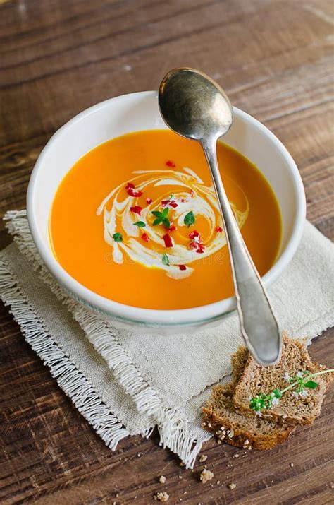 Pumpkin Soup Stock Photo Image Of Meal Table Spoon 26767944