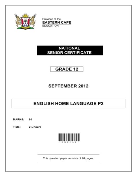 Sesotho Home Language Grade 12 Past Papers Memos English 101